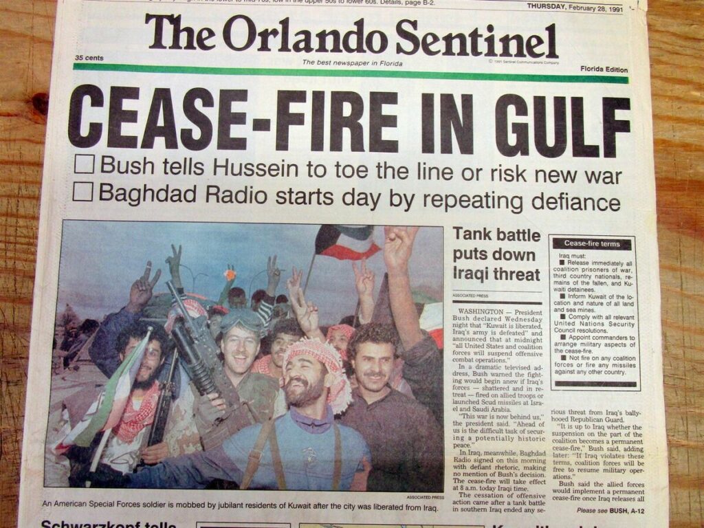 Cease Fire Ends the Persian Gulf War